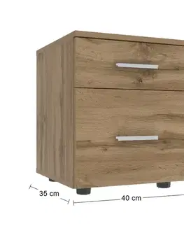 Nočné stolíky NABBI Melato nočný stolík dub tahoe