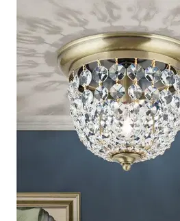 Svietidlá Orion DLU 1840/26-Krištáľové str. svietidlo PLAFOND 1xE27/40W/230V pr.26 cm bronz DLU 1840/26 Patina
