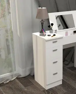 Kozmetický stolík GLAMOR toaletný & písací stolík, biela