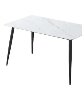 Jedálenské stoly Jedálenský stôl ADRIA 140x80 biely mramor