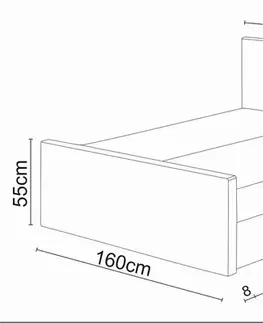 Manželské postele MERENGE 3 čalúnená posteľ 160x200, COSMIC 160