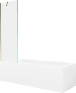 Sprchové dvere MEXEN/S - Vega obdĺžniková vaňa 180 x 80 cm s panelom + vaňová zástena 60, transparent, zlatá 550118080X9506000050