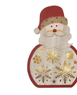 Vianočné osvetlenie  5 LED drevený Santa, 30 cm, 2x AAA, vnútorná, teplá biela (DCWW24)