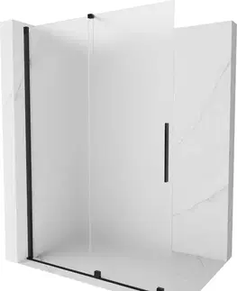 Sprchové dvere MEXEN/S - Velar Sprchová zástena posuvná Walk-in 140 x 200, dekor 8 mm, čierna 871-140-000-33-70