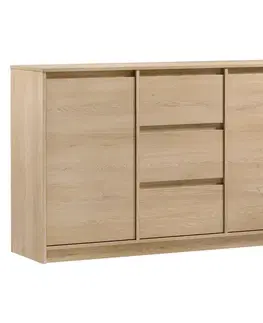 Komody KONDELA Manol K2D3S dvojdverová komoda so zásuvkami cremona