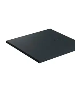 Vane OMNIRES - Sprchová vanička AQUAROCK kompozit, protišmyková, štvorcová 90 x 90 cm, čierna láva AQUAROCK90-KBLV