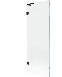 Sprchové dvere MEXEN/S - Lunar L vaňová zástena FIX 70 x 150, transparent, čierna 897L-070-000-70-00