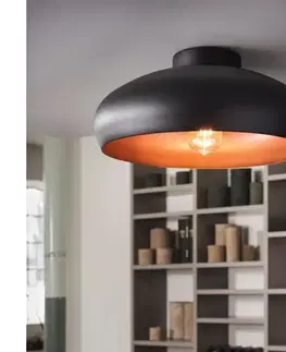 Svietidlá Eglo 55248 - Stropné svietidlo MOGANO 1xE27/60W/230V čierna 55248
