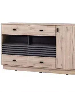 Komody do spálne Komoda Allmo AL8 dub estana svetlý/antracit