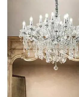 Svietidlá Ideal Lux - Krištáľový luster na reťazi FLORIAN 18xE14/40W/230V pr. 86 cm číra 075150