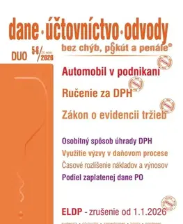 Dane, účtovníctvo Dane Účtovníctvo odvody 5-6/2026 - Automobil v podnikaní po novom - Ján Mintál,Iveta Matlovičová,Ladislav Hrtánek
