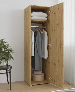 Šatníkové skrine KONDELA Romer New Typ 2 1D vešiaková skriňa dub artisan
