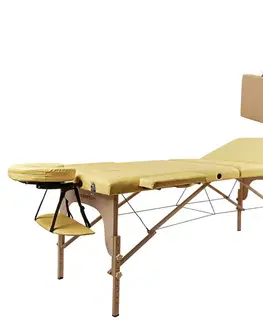 Masážne stoly a stoličky Masážne lehátko inSPORTline Japane 195x70x62-84 cm 3-dielne drevené zlatá