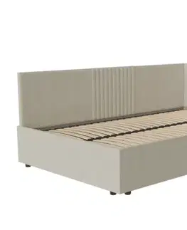 Postele Dolmar Posteľ s výklopným roštom ELEN | béžová 120 x 200 cm