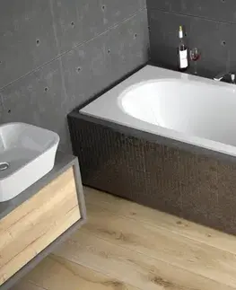 Vane BESCO - Asymetrická vaňa AVITA SLIM - Nožičky k vani - Bez nožičiek, Rozmer vane - 170 × 75 cm, Spôsob prevedenia - Ľavé VANAVIT170SLIML