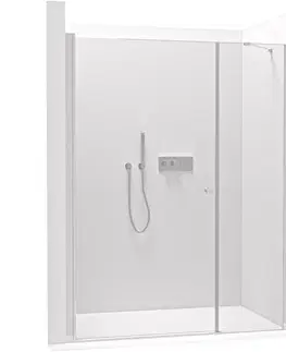Sprchovacie kúty CERANO - Sprchové krídlové dvere Antelo s pevnou časťou L/P - 6 mm - chróm, transparentné sklo - 140(100+40)x190 CER-435881