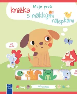 Leporelá, krabičky, puzzle knihy Moja prvá knižka s mäkkými nálepkami - Naše zvieratká