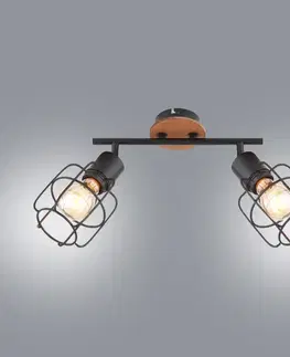 Moderné lampy do obývačky Stropné bodové svietidlo 54037-2 čierno-hnedá LS2