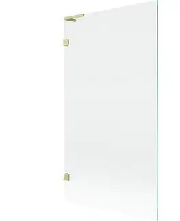 Sprchové dvere MEXEN/S - Lunar L vaňová zástena FIX 100 x 150, transparent, zlatá kartáčovaná 897L-100-000-55-00