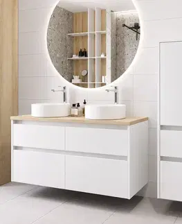 Kúpeľňový nábytok Mereo Opto kúpeľňová skrinka vysoká 125 cm, ľavé otváranie, biela CN914LN
