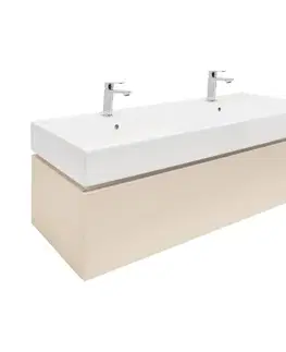 Kúpeľňový nábytok Kúpeľňová skrinka s umývadlom SAT Feel 120x30x46 cm pieskovo béžová mat SATFEEL120BEU2B SATFEEL120BEU2B