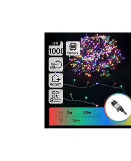 LED osvetlenie  B.V.  - Vonkajšia vianočná LED reťaz 1000xLED/8 funkcií 53m IP44 viacfarebná B103031PD