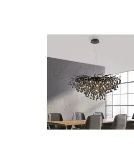 Svietidlá Paul Neuhaus 2192-18 - Závesný luster na lanku ICICLE 10xG9/40W/230V 50x100 cm čierna 2192-18