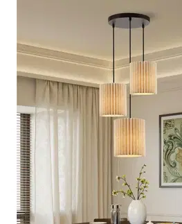 Svietidlá BRILAGI - Luster na lanku NORDIC WAVE 3xE27/15W/230V pr. 38 cm ľan/čierna BRI390