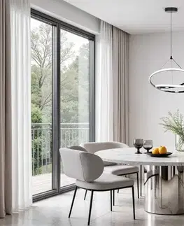 Stropná svetla LOCO lampa wisząca czarny+chromowy 30W LED 3000, 4000, 6000K osłonka biała