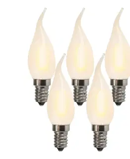 LED osvetlenie Sada 5 E14 LED matných sviečkových žiaroviek BXS35 1W 100 lúmenov 2200K