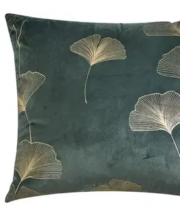 Dekoračné obliečky Poťah na vankúš Ginko zelený 40x40 cm