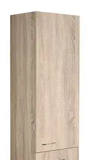 Kúpeľňový nábytok AQUALINE - ZOJA/KERAMIA FRESH skrinka vysoká 35x184x29cm, dub platin 51222