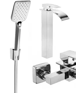 Kúpeľňové batérie MEXEN/S - Aries R62 Set umývadlovej a vaňovej batérie s príslušenstvom, chróm 744813R62-00