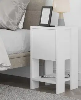 Nočné stolíky Nočný stolík Ema - White, White