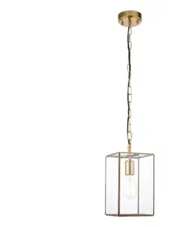 Svietidlá Endon 119142 - Luster na reťazi HAMMOND 1xE27/10W/230V 17x17 cm mosadz 119142