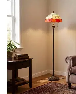 Lampy BRILAGI - Tiffany vitrážová stojacia lampa SIENNA 2xE27/60W/230V BRF-8008