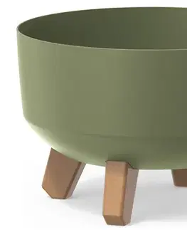 Kvetináče a truhlíky NABBI DGRL240L plastový kvetináč na nožičkách 23,5 cm zelená