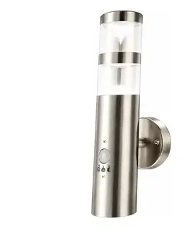 LED osvetlenie  LED vonkajšie nástenné svietidlo so senzorom 1xGU10/5W/230V matný chróm 9A21909