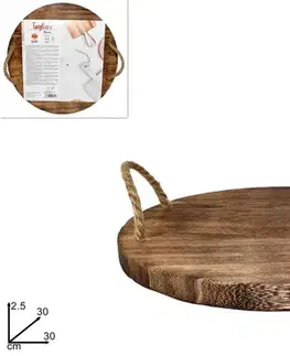 Lopáre a dosky na krájanie MAKRO - Lopár guľatý drevo 30cm
