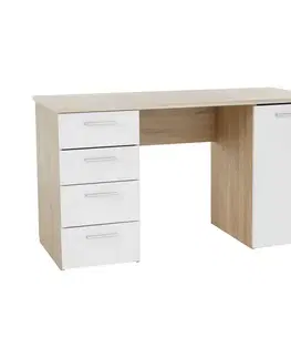 Písacie a pracovné stoly KONDELA Eustach pc stolík dub sonoma / biela
