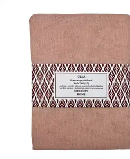 Záclony do obývačky Záclona na priechodkách Ulla polyester svetlo ružový 140x260 Merkury Home II/22