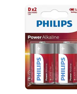 Predlžovacie káble Philips LR20P2B/10 - 2 ks Alkalická batéria D POWER ALKALINE 1,5V 14500mAh Phil-LR20P2B/10