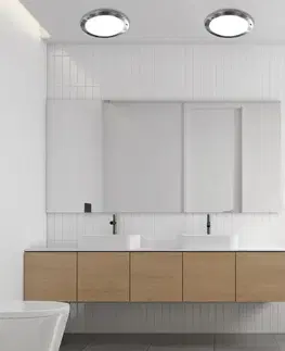 Stropná svetla Stropné svietidlo saténový nikel okrúhle do kúpeľne IP44 Aquila