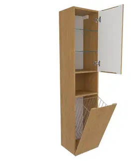 Kúpeľňový nábytok Kúpeľňová skrinka vysoká SAT Evolution 36x165x32 cm dub medový mat SATEVOV36DMK SATEVOV36DMK