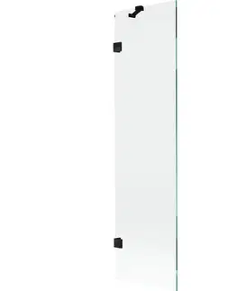 Sprchové dvere MEXEN/S - Lunar vaňová zástena FIX 50 x 150, transparent, čierna 897-050-000-70-00