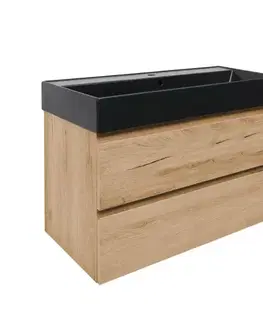 Kúpeľňový nábytok Kúpeľňová skrinka 2 zásuvková s umývadlom SAT B-Way 99x50x45 cm dub mat BWAY2100OAKU2BB BWAY2100OAKU2BB