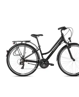 Bicykle Dámsky trekingový bicykel Kross Trans 1.0 28" SR - model 2021 čierna/šedá (nová) - S (15", 146-158 cm)