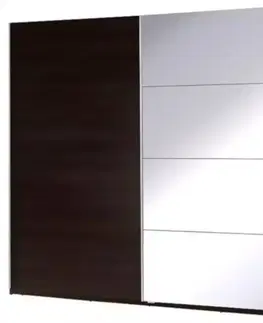 Šatníkové skrine Skriňa Twister 3 Gaštan wenge/zrkadlo 225 cm