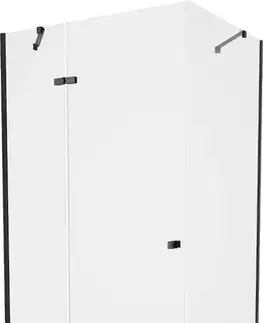 Vane MEXEN/S - Roma sprchovací kút 100x110, transparent, čierna + biela vanička so sifónom 854-100-110-70-00-4010B