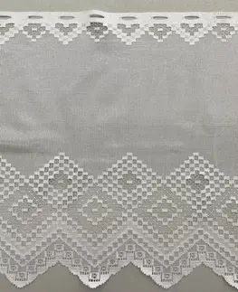 Metrážne záclony Žakárový záves 638/D64/60 biely. Tovar na mieru